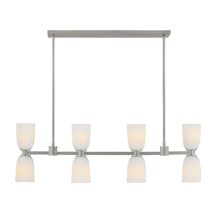 Savoy House - 1-1249-8-SN - Eight Light Linear Chandelier - Baldwin - Satin Nickel