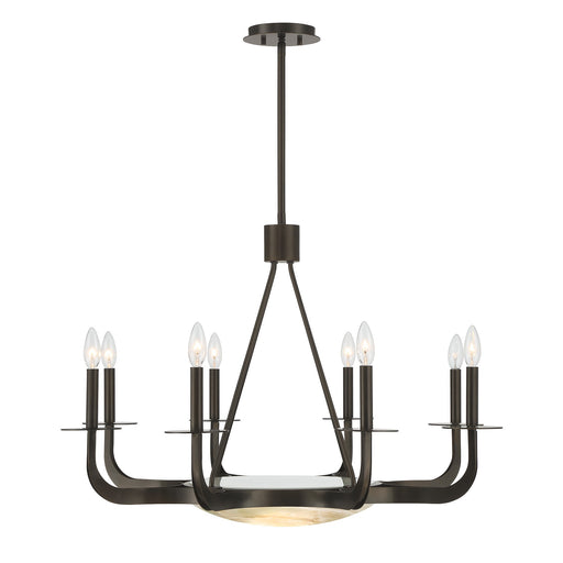 Salford Nine Light Chandelier Mediterranean Bronze