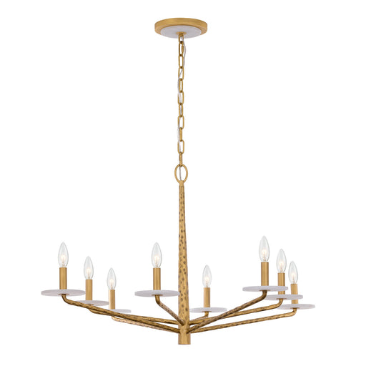 Judi Eight Light Chandelier Distressed Gold