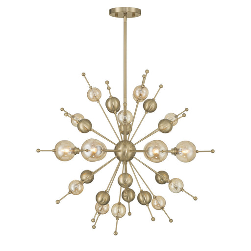 Crescent Six Light Chandelier Noble Brass