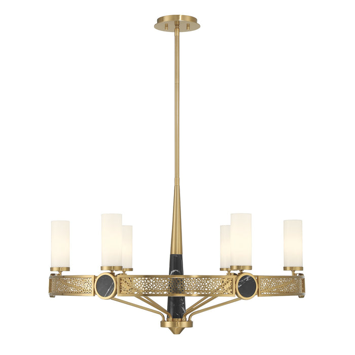 Savoy House - 1-2914-6-322 - Six Light Chandelier - Farrell - Warm Brass
