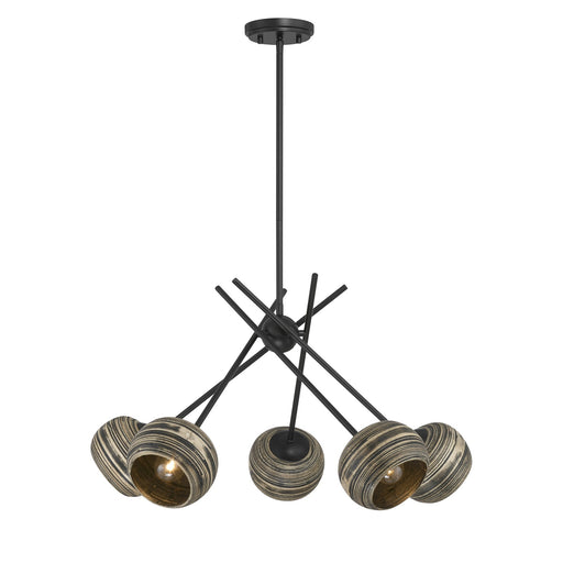 Jasper Five Light Chandelier Matte Black