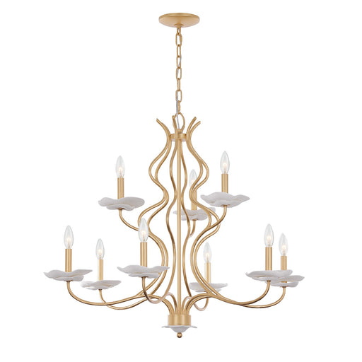 Lilly Nine Light Chandelier Royal Gold