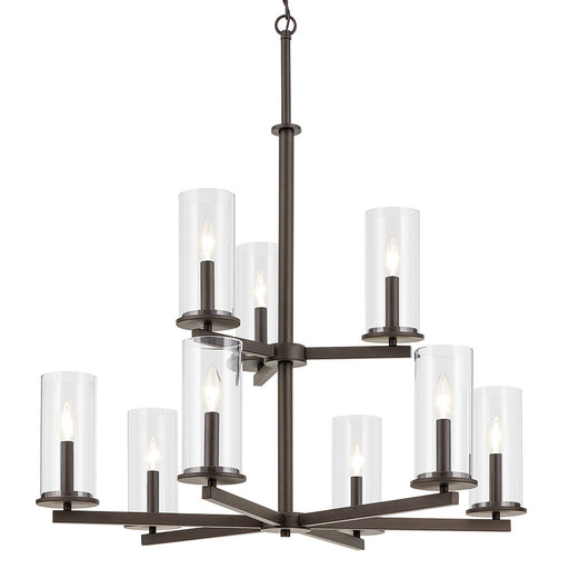 Crosby Nine Light Chandelier Olde Bronze