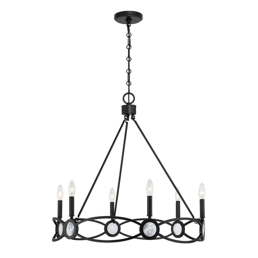 Minette Six Light Chandelier Matte Black