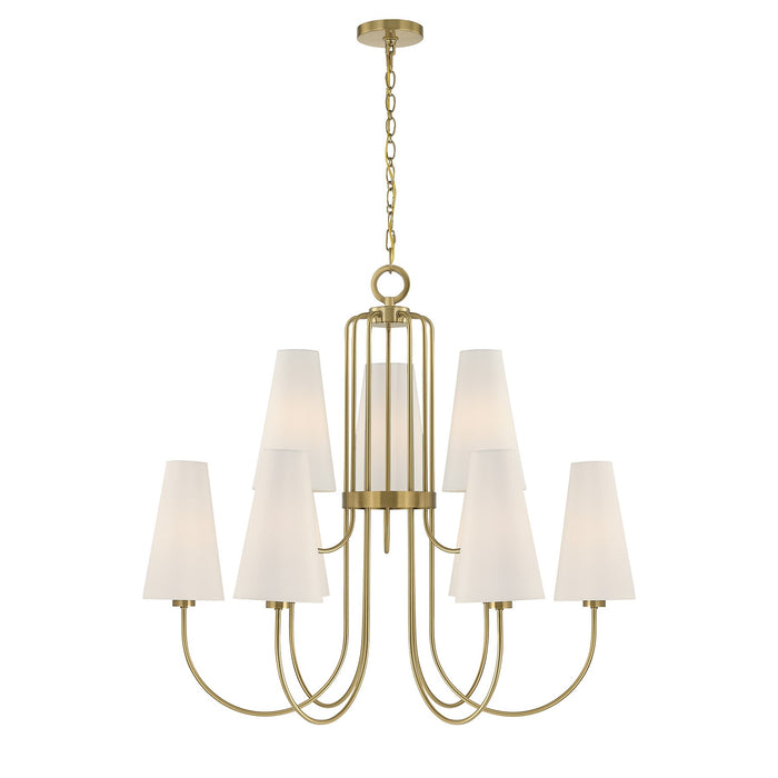 Savoy House - 1-4701-9-322 - Nine Light Chandelier - Wilkes - Warm Brass