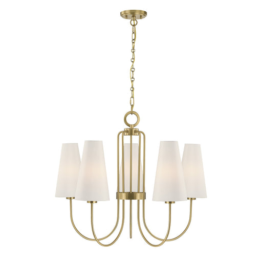 Wilkes Five Light Chandelier Warm Brass