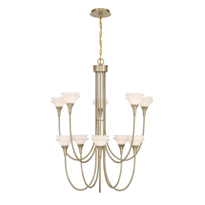 Savoy House - 1-5083-10-127 - Ten Light Chandelier - Florena - Noble Brass