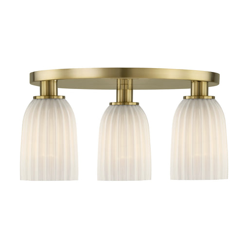 Baldwin Three Light Flush Mount Noble Brass