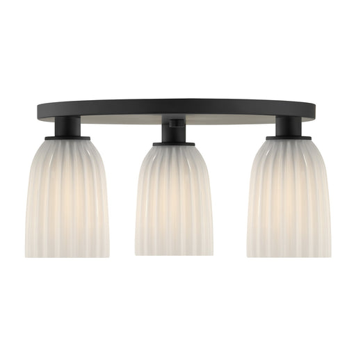 Baldwin Three Light Flush Mount Matte Black