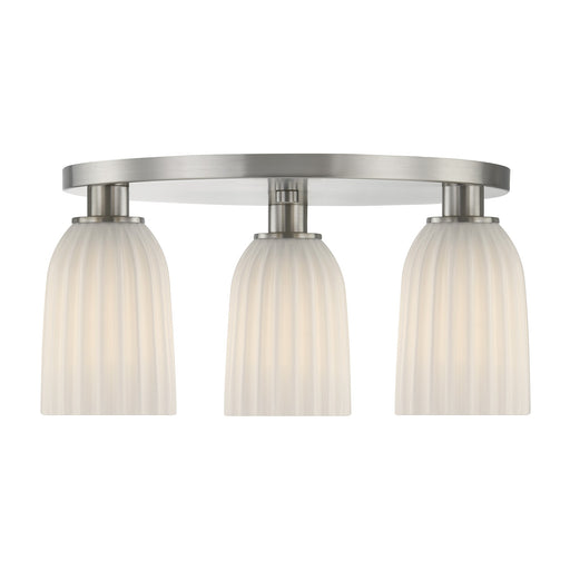 Baldwin Three Light Flush Mount Satin Nickel