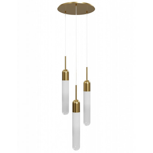 Tribeca Three Light Pendant Aged Brass