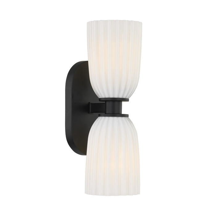 Savoy House - 9-1245-2-BK - Two Light Wall Sconce - Baldwin - Matte Black