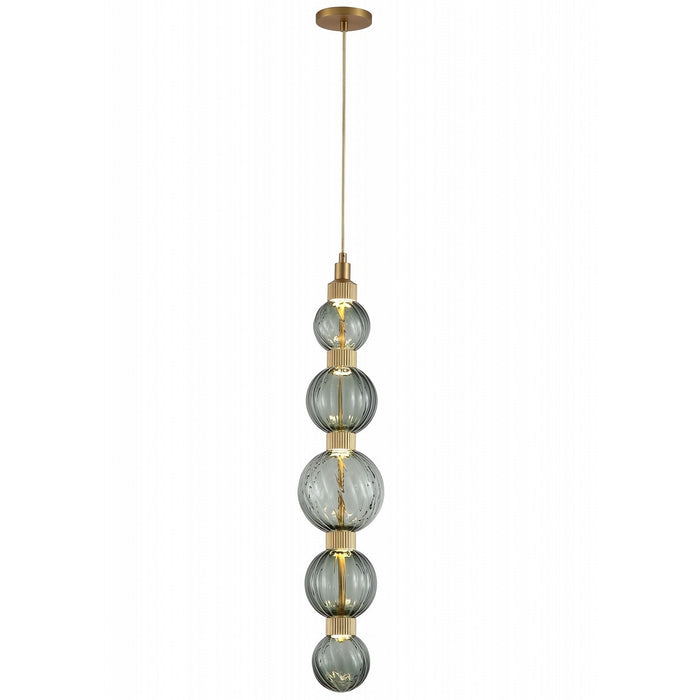 Avenue Lighting - HF7960-AB-GRN - LED Pendant - Zayna - Aged Brass