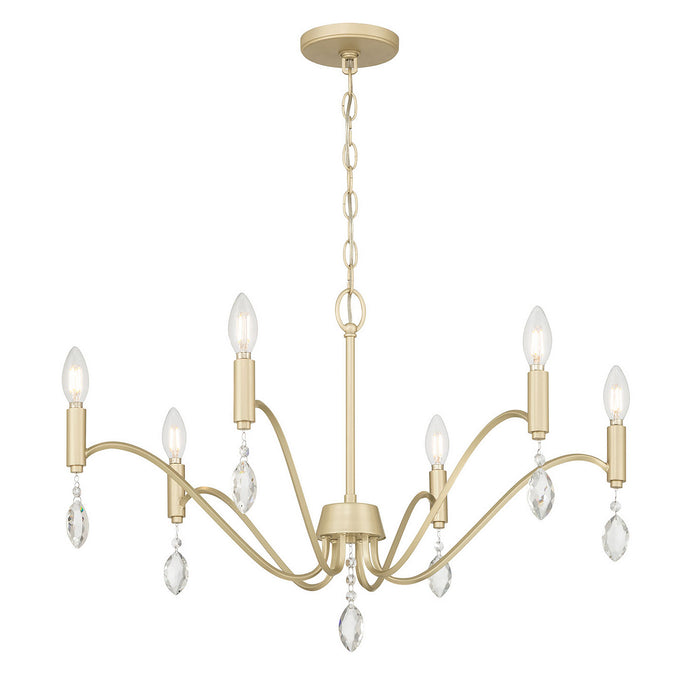Millennium - 205106-AGSI - Six Light Chandelier - Aureline - Aged Silver
