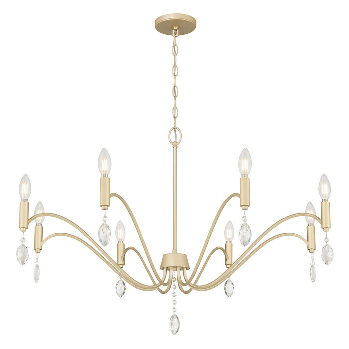 Millennium - 205108-AGSI - Eight Light Chandelier - Aureline - Aged Silver