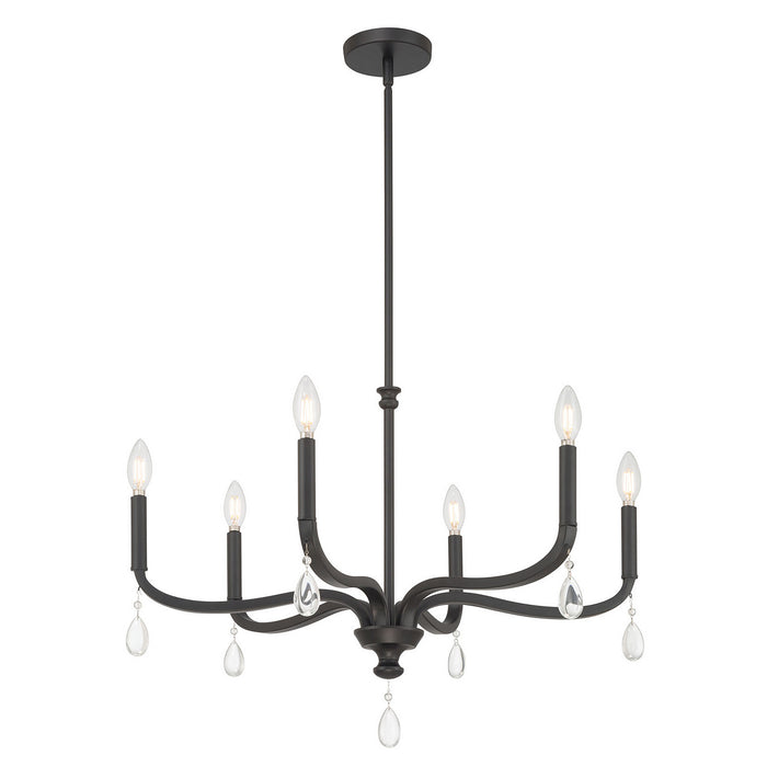 Millennium - 220106-MB - Six Light Chandelier - Viremont - Matte Black