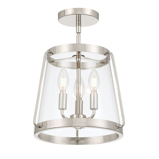 Millennium - 230103-PN - Three Light Semi-Flush Mount - Adabella - Polished Nickel