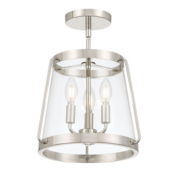 Millennium - 230103-PN - Three Light Semi-Flush Mount - Adabella - Polished Nickel