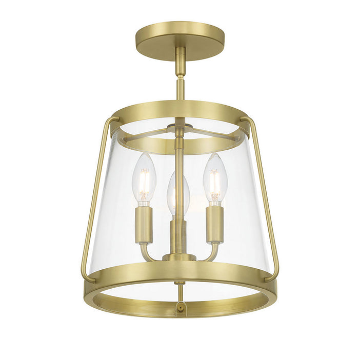 Millennium - 230103-VB - Three Light Semi-Flush Mount - Adabella - Vintage Brass