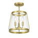 Millennium - 230103-VB - Three Light Semi-Flush Mount - Adabella - Vintage Brass