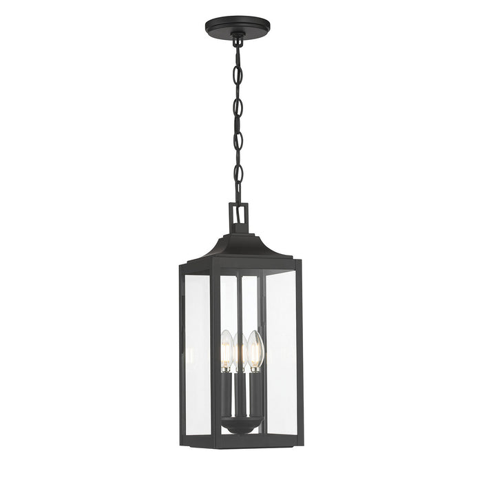 Millennium - 402103-PBK - Three Light Hanging Lantern - Halston - Powder Coated Black