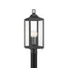 Millennium - 402303-PBK - Three Light Post Lantern - Halston - Powder Coated Black