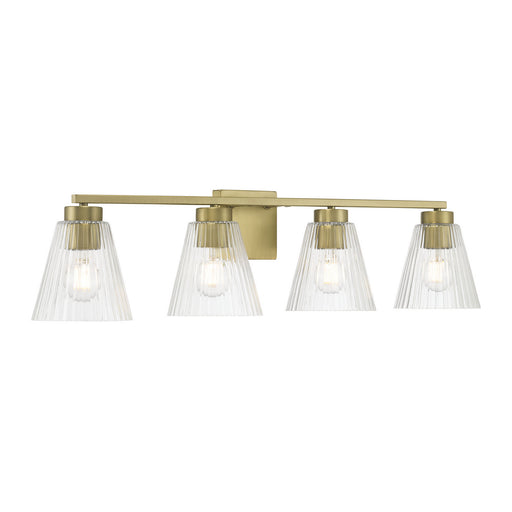 Riville Four Light Vanity Vintage Brass