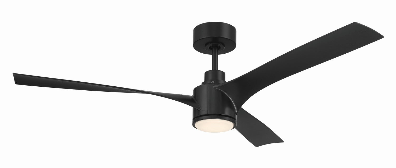 Craftmade - PHB52FB3 - 52" Ceiling Fan - Phoebe 52" 3-Blade In/Outdoor Damp Fan - Flat Black