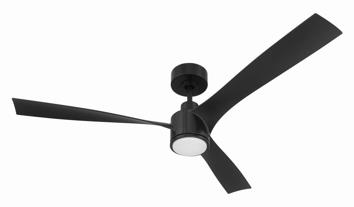 Craftmade - PHB52FB3 - 52" Ceiling Fan - Phoebe 52" 3-Blade In/Outdoor Damp Fan - Flat Black