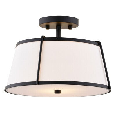 Marion Two Light Semi-Flush Mount Matte Black