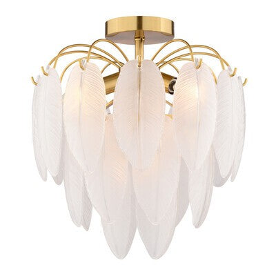 Burbank Four Light Semi-Flush Mount Muted Gold