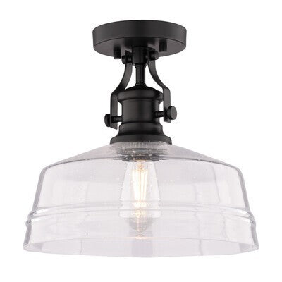 Beloit One Light Semi-Flush Mount Matte Black