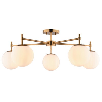 Armitage Five Light Semi-Flush Mount Muted Brass