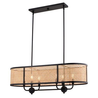 Berens Six Light Linear Chandelier Matte Black