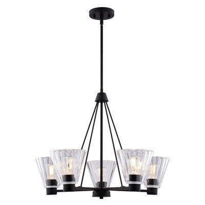 Dalton Five Light Chandelier Matte Black