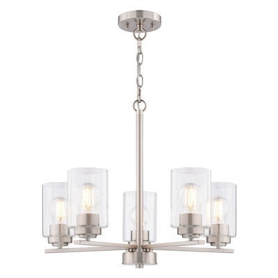 Vaxcel - H0314 - Five Light Chandelier - Park Ridge - Satin Nickel