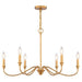 Vaxcel - H0318 - Six Light Chandelier - Annabelle - Muted Brass