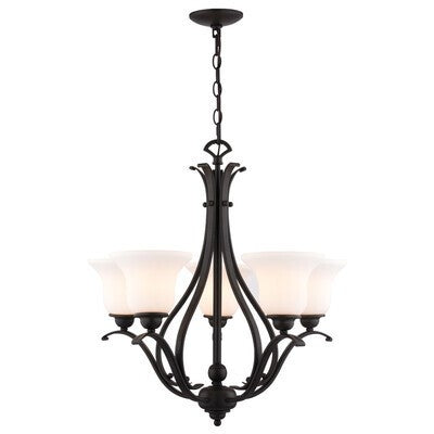 Vaxcel - H0319 - Five Light Chandelier - Monrovia - Oil Rubbed Bronze