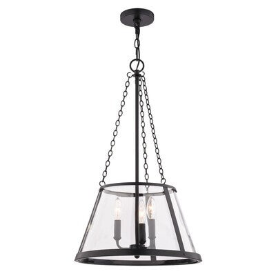 Vaxcel - P0437 - Three Light Pendant - Rochester - Matte Black