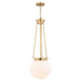 Vaxcel - P0446 - One Light Pendant - Kent - Muted Brass