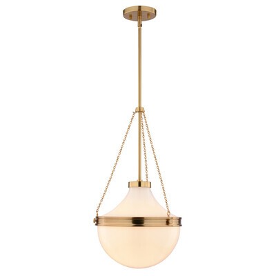 Lincoln One Light Pendant Muted Brass