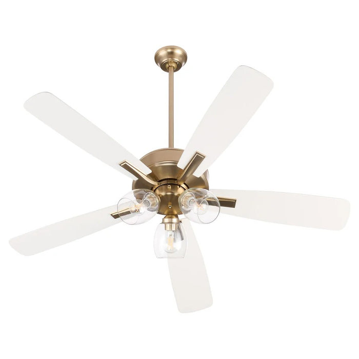 Quorum - 4525-03806 - 52"Ceiling Fan - Ovation - Aged Brass|Studio White