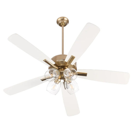 Quorum - 4525-04806 - 52"Ceiling Fan - Ovation - Aged Brass|Studio White