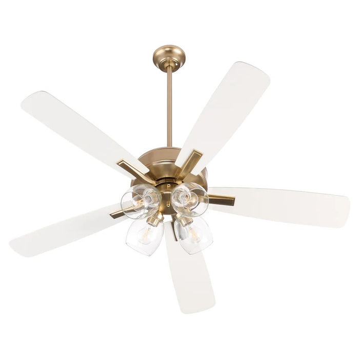Quorum - 4525-04806 - 52"Ceiling Fan - Ovation - Aged Brass|Studio White