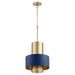 Quorum - 8011-3280 - One Light Pendant - Cylinder Drum Pendants - Aged Brass|Blue