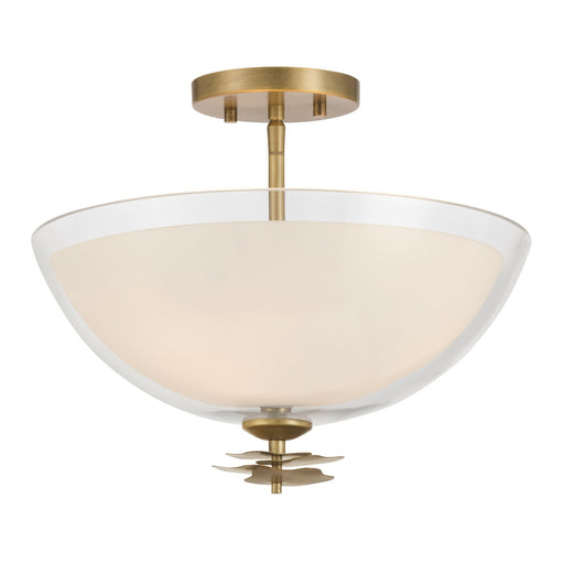Elowen Three Light Semi-Flush Mount Legacy Brass
