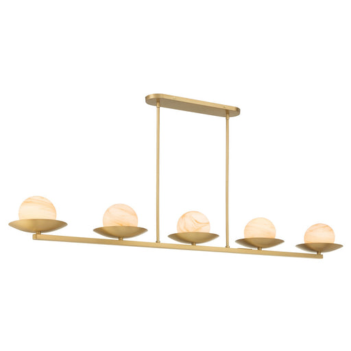 Olenne Five Light Linear Chandelier Legacy Brass