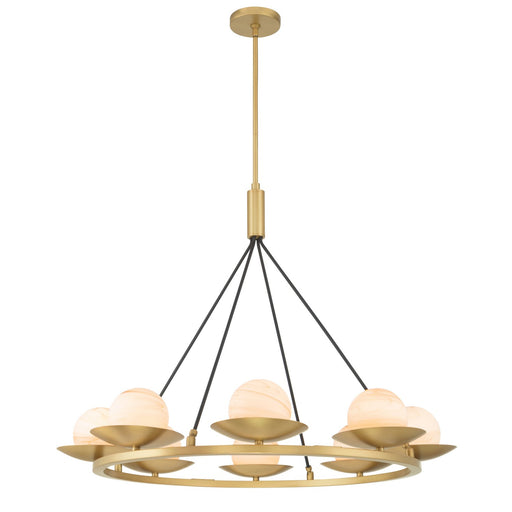 Olenne Eight Light Pendant Legacy Brass