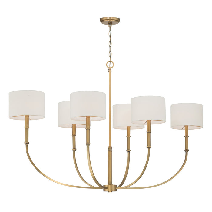 Minka-Lavery - 10427-732 - Six Light Linear Chandelier - Molvene - Legacy Brass
